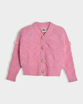 miarcus Girls V-Neck Cardigan with Button Closure-picture-40