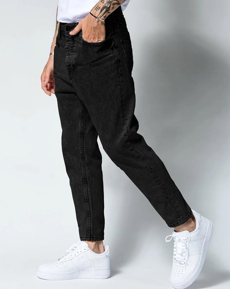 Men Lightly Washed Denim Tapered Fit Mid-Rise Jeans