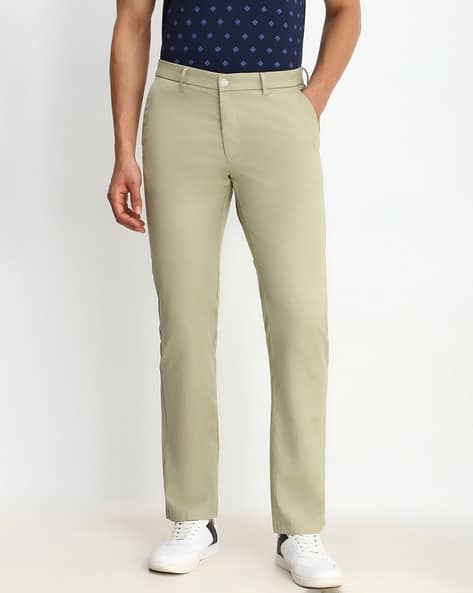 Men Comfort Fit Black Cotton Blend Trousers