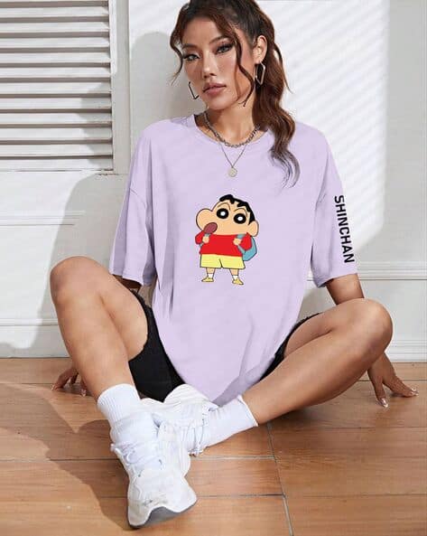 Buy TOGS & TERRE Women Shin-Chan Print Crew-Ne Online | Ajio.com