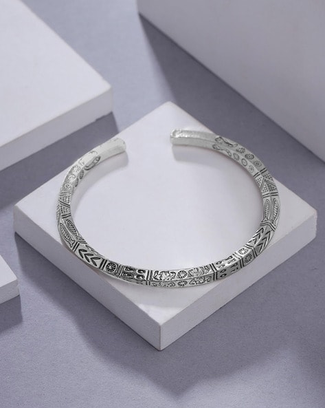 Men Stainless Steel Open Kada Bracelet