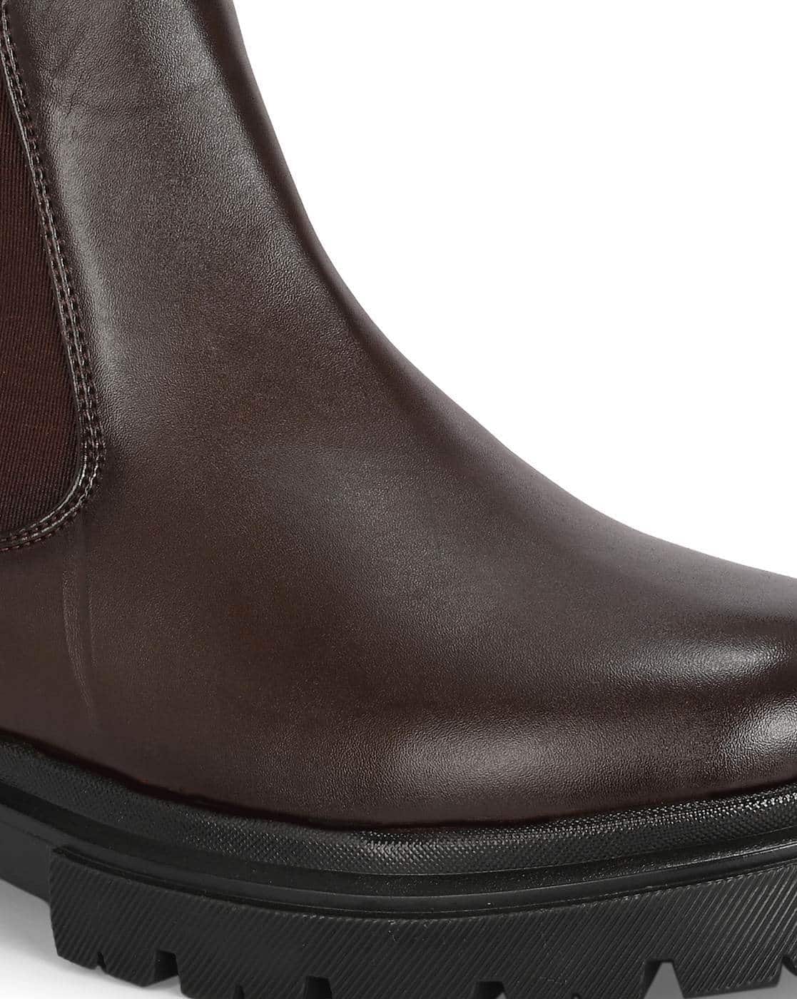 Round-Toe Chelsea Boots with Slip-On