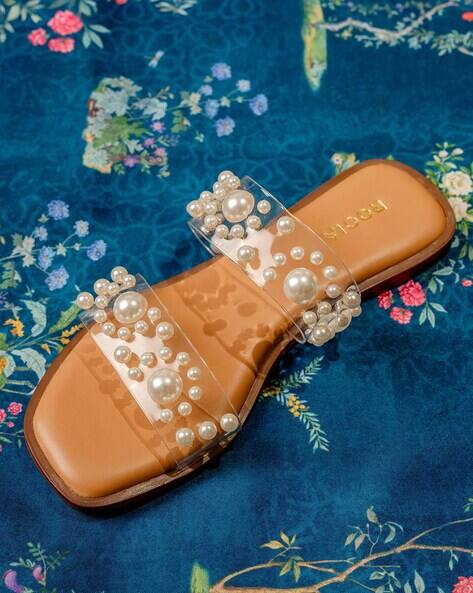 Flat Sandals For Women Bohemian Pearl Design Sandals Roman Toe Ring Sandals Causal Summer Beach Shoes