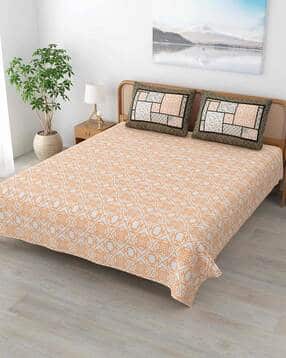 mafatlal Hand Printed Jaipuri King Size Bedsheet-picture-15