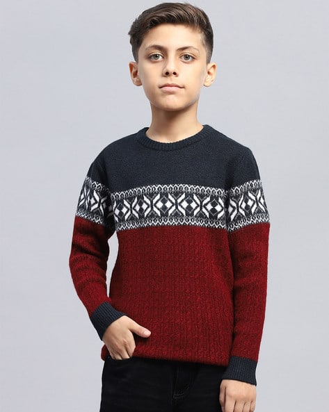 Buy Maroon Sweaters Cardigans for Boys by Monte Carlo Online