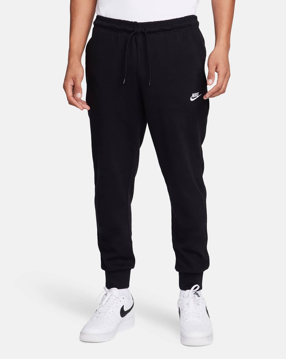 Club Fleece Nike Essentials Black Loose Fit Sweatpants Men Club