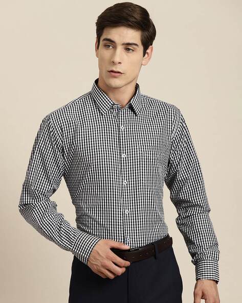 Hancock Men Checks Slim Fit Shirt