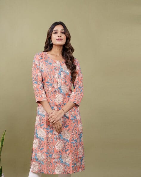 navy blue dress for baby girl Buy EKISHA Women Floral A-line Kurti Online