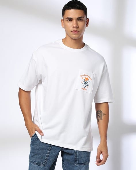 Buy White Tshirts for Men by DNMX Online | Ajio.com