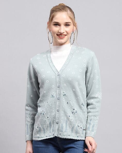 Buy Light Blue Sweaters Cardigans for Women by Monte Carlo
