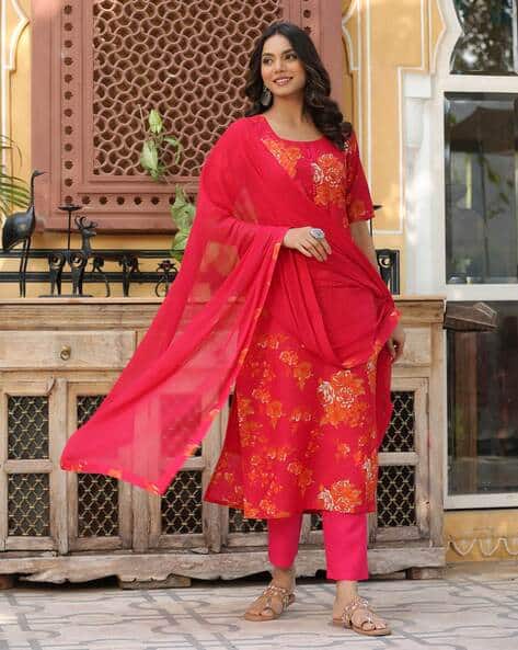 GOSRIKI Women Stripes Straight Kurta Set