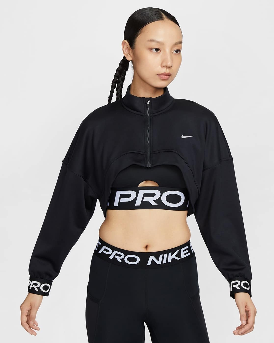 nike pro cropped jumper