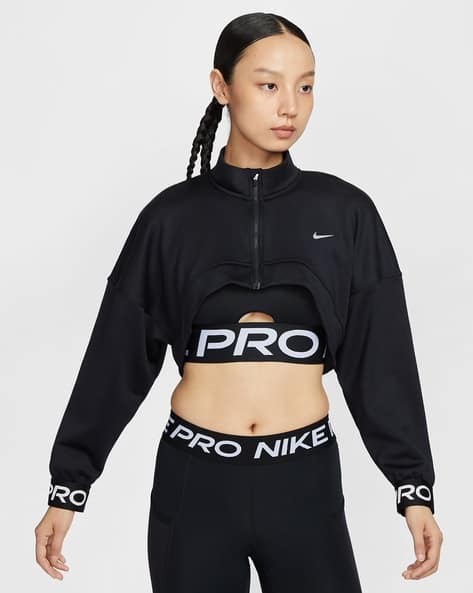 nike pro cropped pullover