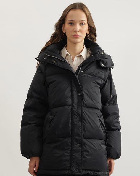 Women Quilted Relaxed Fit Zip-Front Puffer Jacket