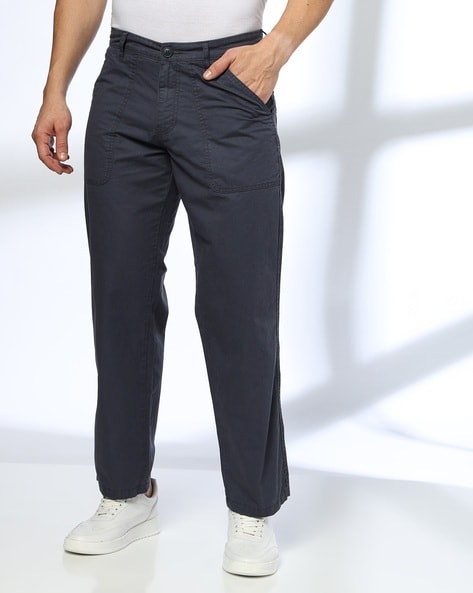 Men Carpenter Loose Fit Cotton Cargo Pants