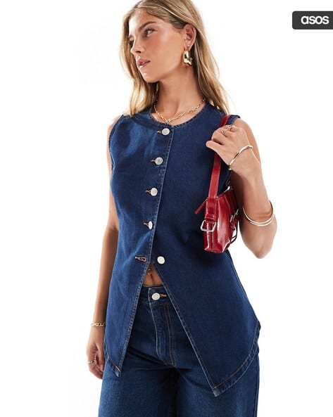 Ajio Asos Navy Cardigan Fluffy Jumper Asos Womens Knitwear ASOS