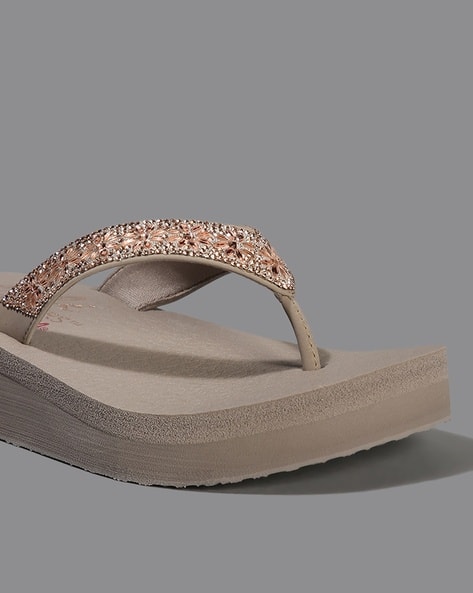 Buy Taupe Flip Flop Slippers for Women by Skechers Online