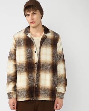 gas Ciro Checked Jacket with Classic Collar and Button-Down Placket-picture-49