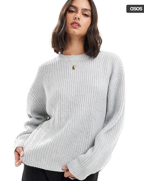 Women Chunky-Knit Crew-Neck Jumper