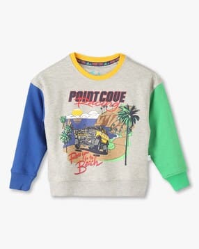 point cove Boys Graphic Print Slim Fit Round-Neck Sweatshirt-picture-20