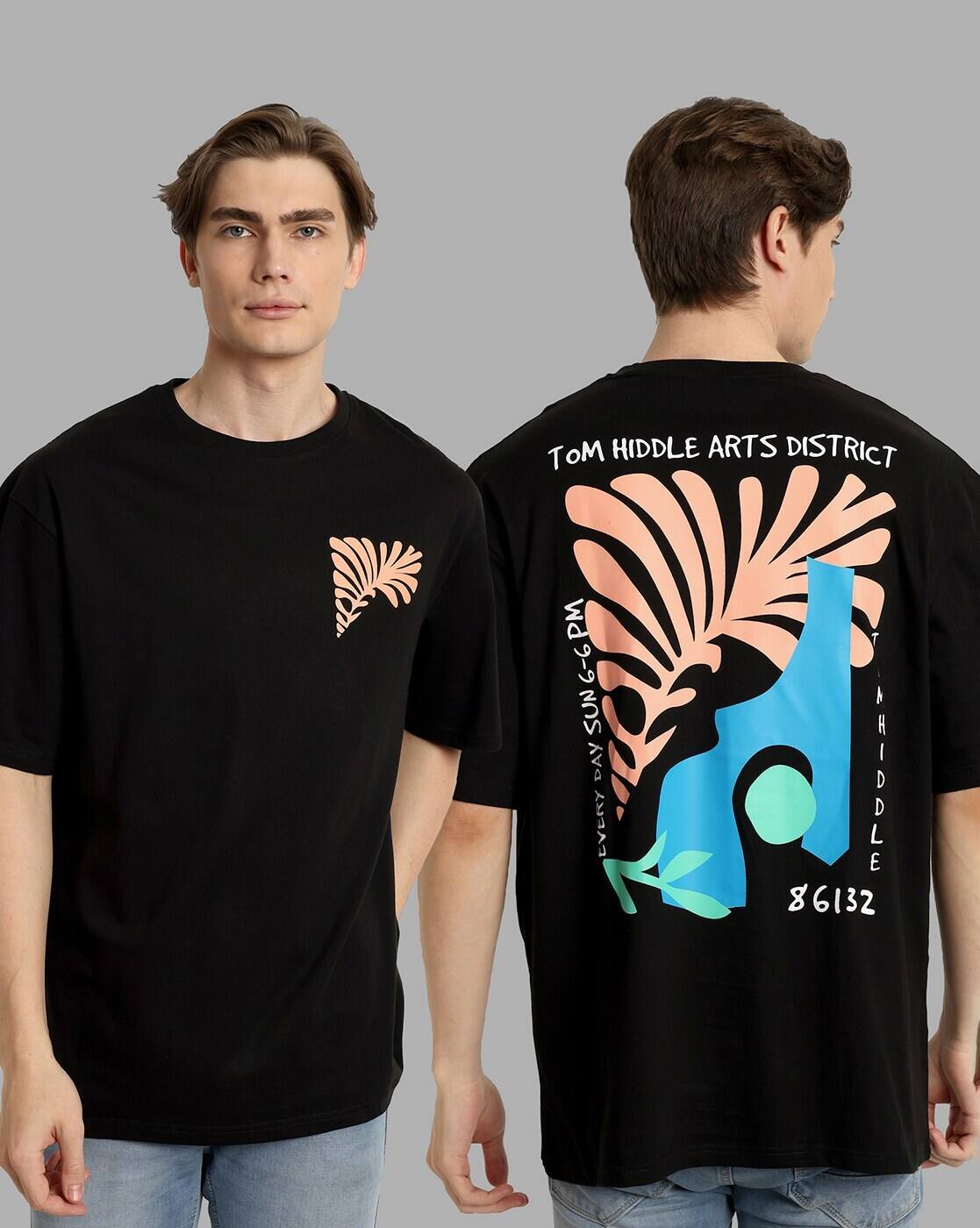 Buy TOM HIDDLE Men Boxy Fit Crew-Neck T-Shirt Online | Ajio.com