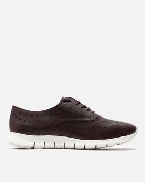 Buy Cole Haan Women Zerogrand Wing Ox Closed Hole Shoes | Burgundy