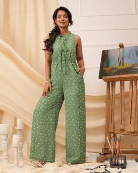 quiero Women Floral Print Jumpsuit with Insert Pockets-picture-16