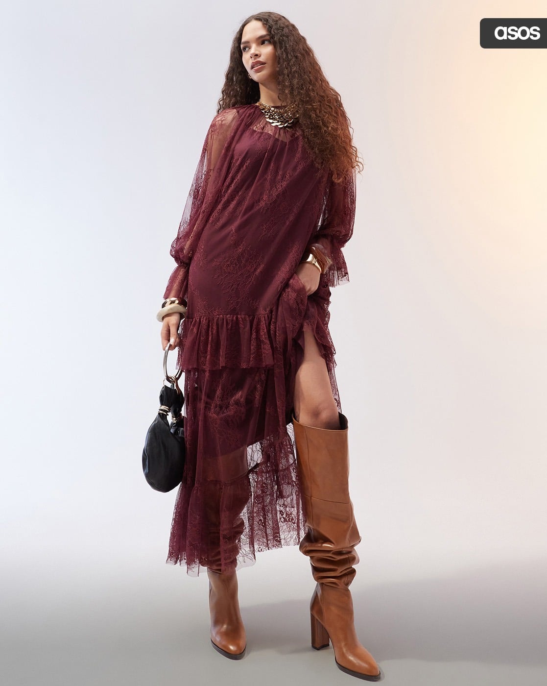 asos red maxi dress ASOS Design - Mesh Long Sleeve Maxi Dress - Women - Polyester/Spandex - 6 US