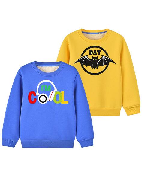 Buy Blue,Yellow Sweatshirts Hoodie for Boys by TeeWee Online