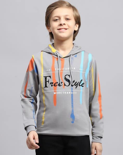 Buy Grey Sweatshirts Hoodie for Boys by Monte Carlo Online