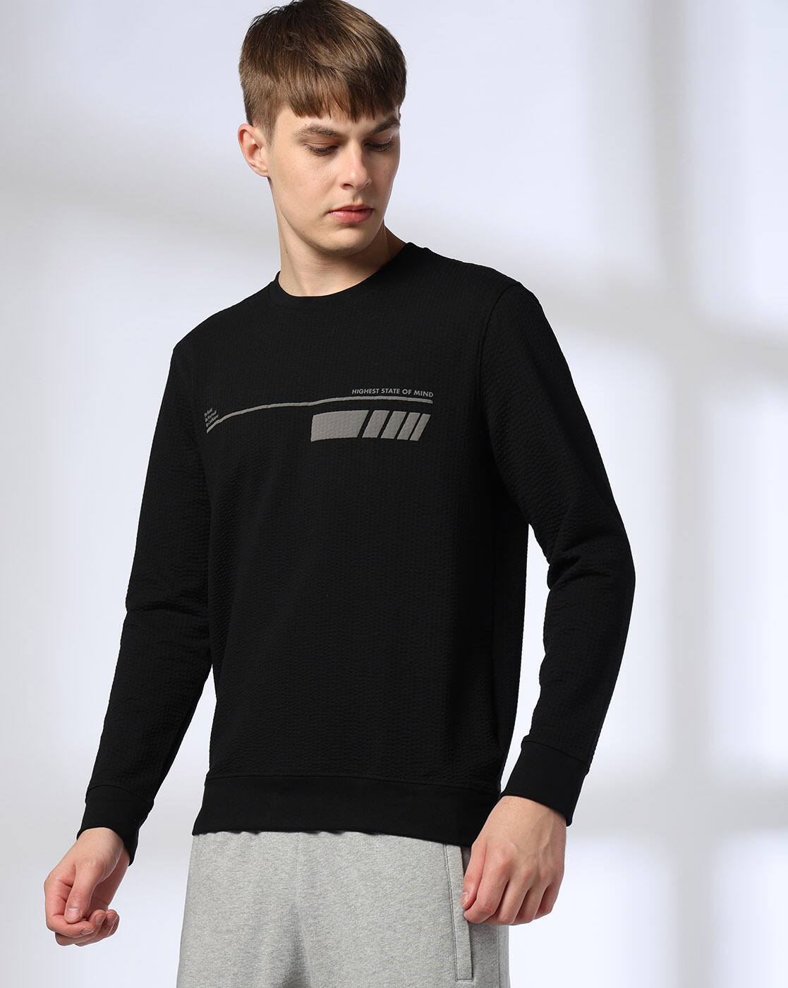 Buy Jet Black Sweatshirt & Hoodies for Men by Teamspirit Online