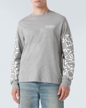 Buy AMIRI Bones Stacked Long Sleeves T-Shirt | Grey Color