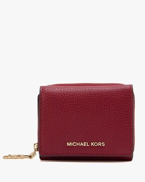 Buy Michael Kors Mercer Medium Pebbled Leather Wallet Maroon Color Women AJIO LUXE