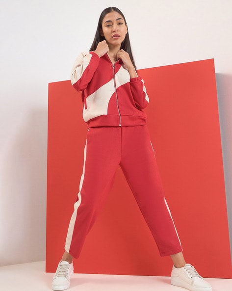 Women Colour Block Tracksuit with Full Sleeves