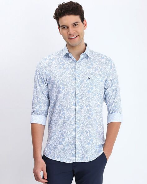 Men Micro Print Slim Fit Shirt