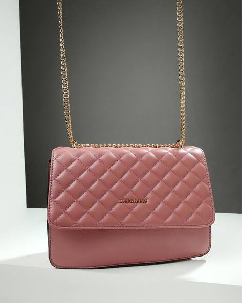 ALLEN SOLLY Women Quilted Sling Bag with Adjustable Chain Strap