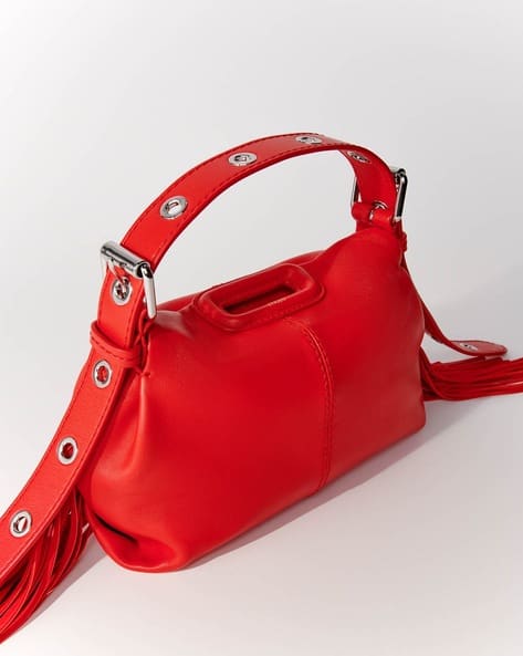 Buy Maje Smooth Leather Mini Miss M Bag Orange Color Women