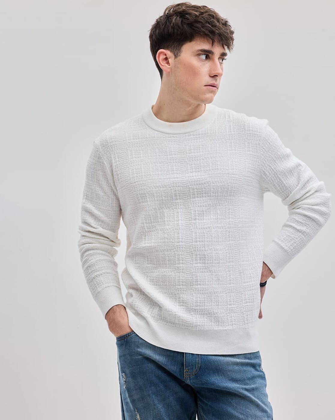Buy Snitch Men Crew-Neck Pullover Online | Ajio.com