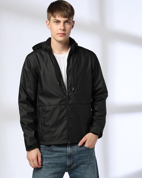 Men Regular Fit Hooded Jacket