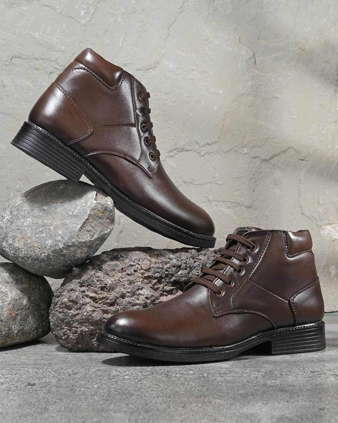 Leather Boots Cheap Botas Buy Brown Boots For Men By LAYASA Online
