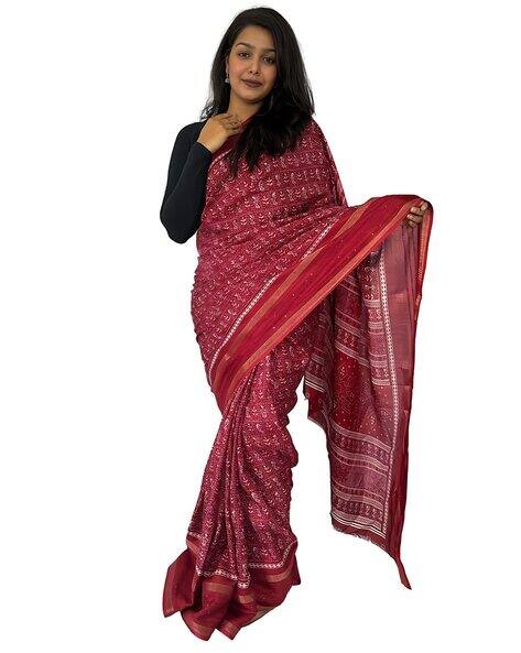 SITANJALI Women Silk Saree with Contrast Border