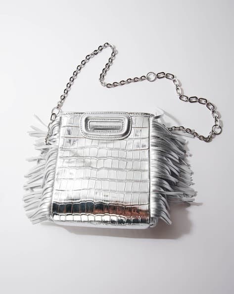 Mini Embossed-Leather M Bag with Chain