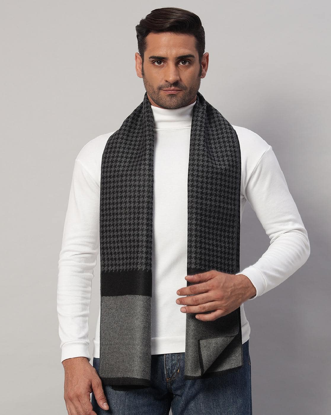 Buy Grey & Black Scarves for Men by Handicraft-palace Online