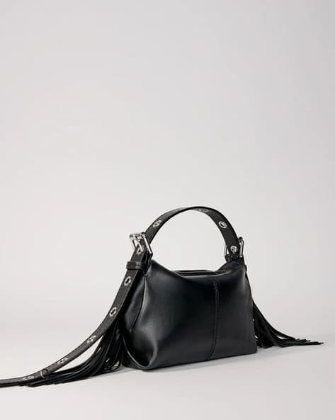 Buy Maje Smooth Leather Mini Miss M Bag Black Color Women AJIO