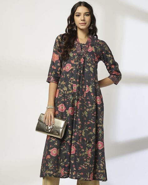 Navy Blue Kurtas for Women by AVAASA MIX N' MATCH Online | Ajio.com