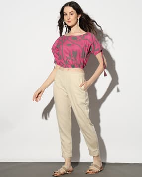 svrnaa by azorte Printed Sushi Voile One-Shoulder Sleeve Top-picture-21