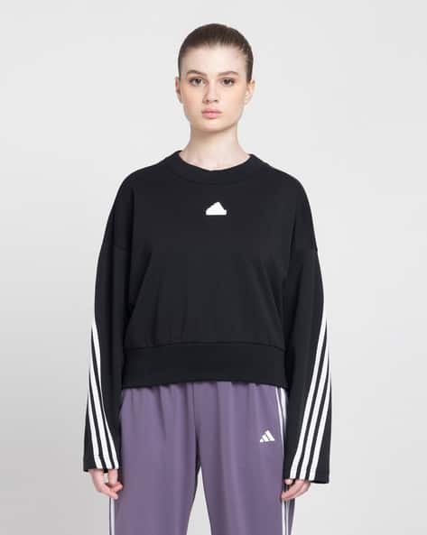adidas striped crew neck