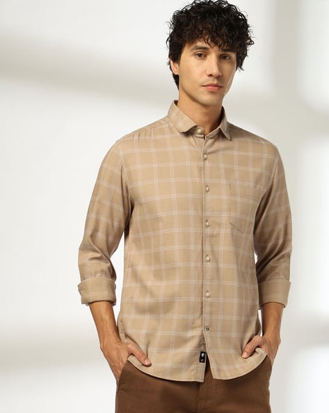 NETPLAY Men Checked Regular Fit Cotton Shirt deal from ajio
