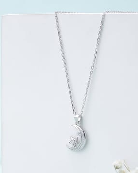 925 Sterling Silver Moon & Star Symphony Necklace