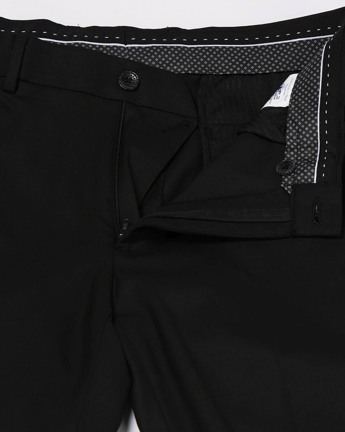 Men Slim Fit Flat-Front Formal Trousers
